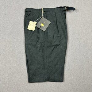 VTG 50s NWT Jack Winter Wool High Waist Shorts Green Belt Pinup 26”w Side Zip